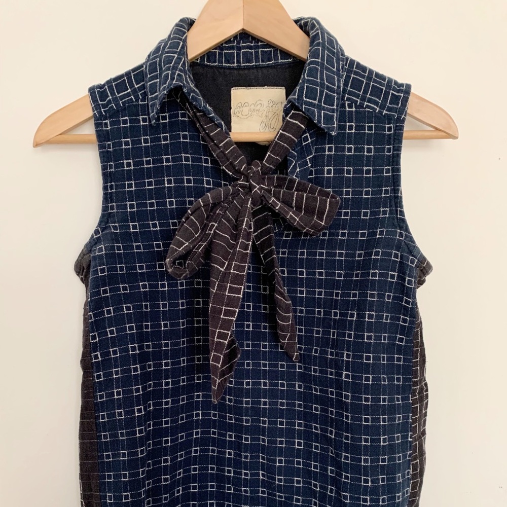 Ace & Jig Navy Sleeveless Blouse XS